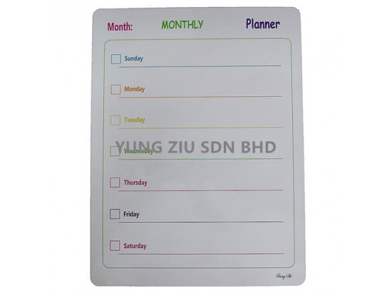 (1PCS)BS-8896#MAGNETIC WHITEBOARD WEEK SCHEDULES CHECKBOX(BANG SHI)21*28CM